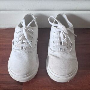 Vans Kids Authentic Skate White Canvas Lace-Up Sneakers- Toddler 9.5